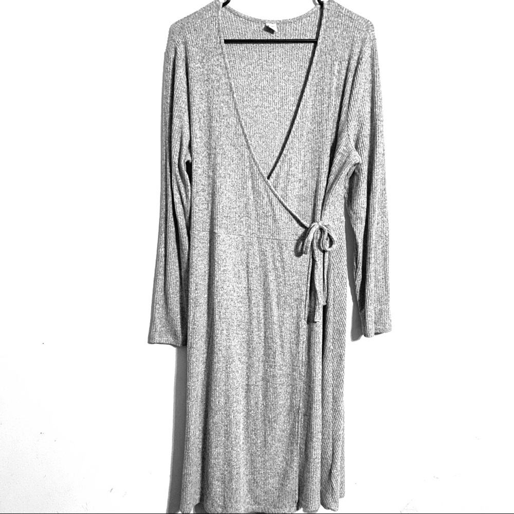 Wrap sweater dress
